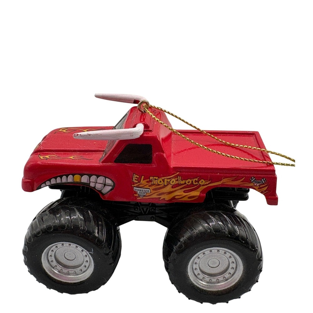 Kurt Adler Monster Jam El Toro Loco Christmas Ornament‎ Red Bull Flame Truck